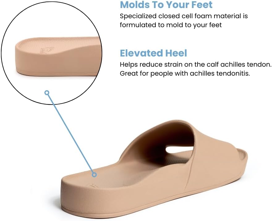 Archies Arch Support Slides – Orthotic Recovery Sandals for Plantar Fasciitis Relief, Foot Pain & Heel Pain – Lightweight, Cushioned, Shock-Absorbing Slides for Walking, Standing, and All-Day Comfort - Image 6