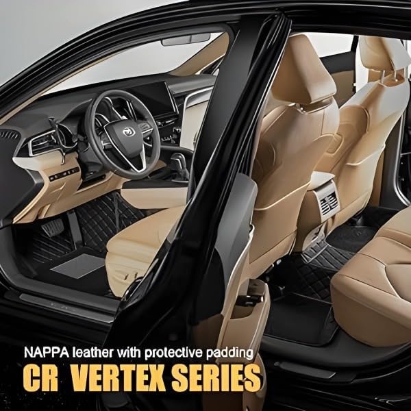 Image of Mr Mattie 7D Car Mat for KIA SELTOS 2026 Face Lift | 7D Premium Faux Leather II Luxury Mat II 7 Layer Protection | Custom Fitted Car Floor Tray Mats - (Black with Black)