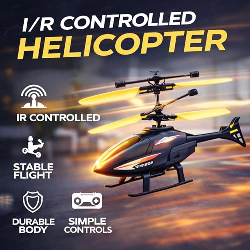 Image of The Little Ones Helicopter Toy - Remote Control Helicopter Flying Toys For Kids With UP & STOP Function Rechargeable RC Chopper With Hand Sensor Auto Lift Indoor & Outdoor Plane Flying Toys[SkyGo 8.0]