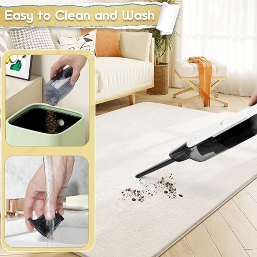 Image of Handheld Vacuum Cordless,Dust Busters Cordless with Storage Dock,15KPA High Power Portable Vacuum Vordless,USB Quick Charge,Mini Vacuum with Multi-Nozzles & Washable Filter,White