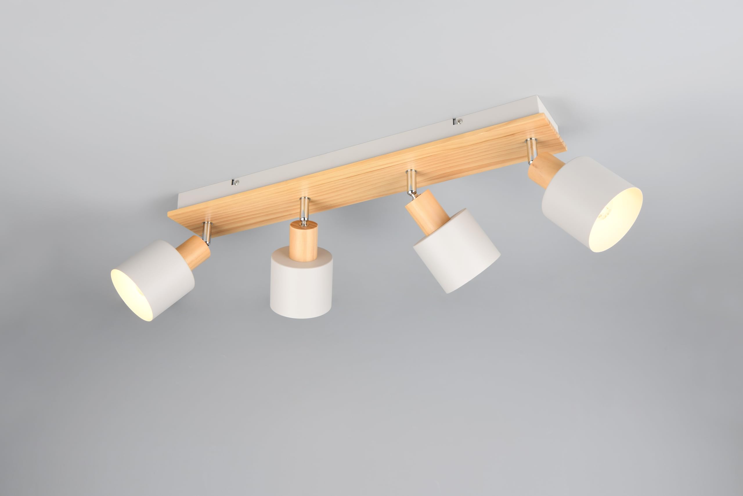 Trio Leuchten Foco de pared SHANTI 862700476, Metal gris cálido, madera natural, excl. 1x E14