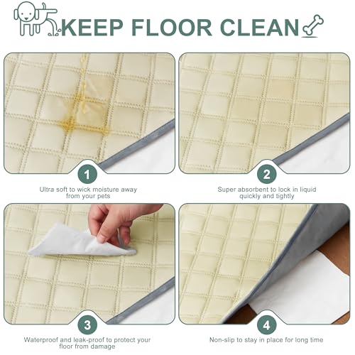 Image of Eterish Reusable Washable Pee Pads for Dogs Large /Extra Large 36'' x 41'' 2 Pack, Absorbent Pet Puppy Dog Training Pads Non-Slip, Waterproof Whelping Potty Pads for Dogs Leak-Proof