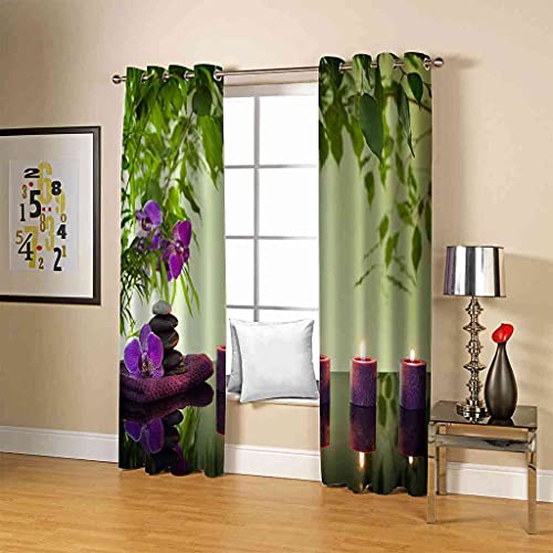 Rideau de fenêtre moderne violet à oeillets pour salon chic - 5