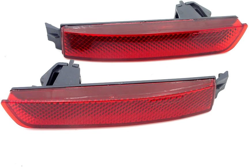 Red Rear Bumper Reflectors Pair Set Driver & Passenger Side Generic Sentra 2013-2016