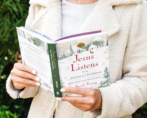 Image of Jesus Listens--for Advent and Christmas, Padded Hardcover, with Full Scriptures: Prayers for the Season (A 40-Day Devotional) - The Perfect Christian Gift for the Holidays