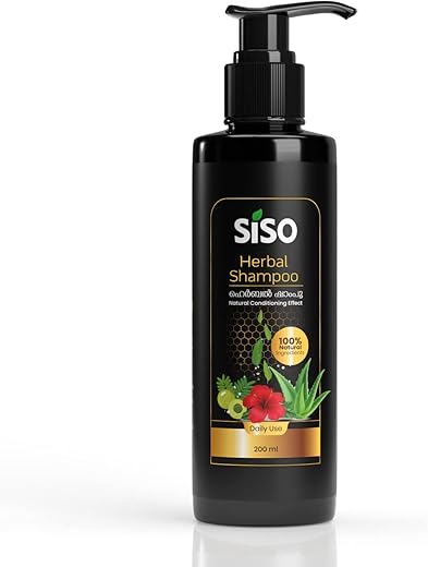 Siso Herbal Shampoo with Natural Conditioning Effect 200ml | 100% Natural Ingredients – No Parabens, Sulphates, Silicones, Phthalates & SLS/SLES