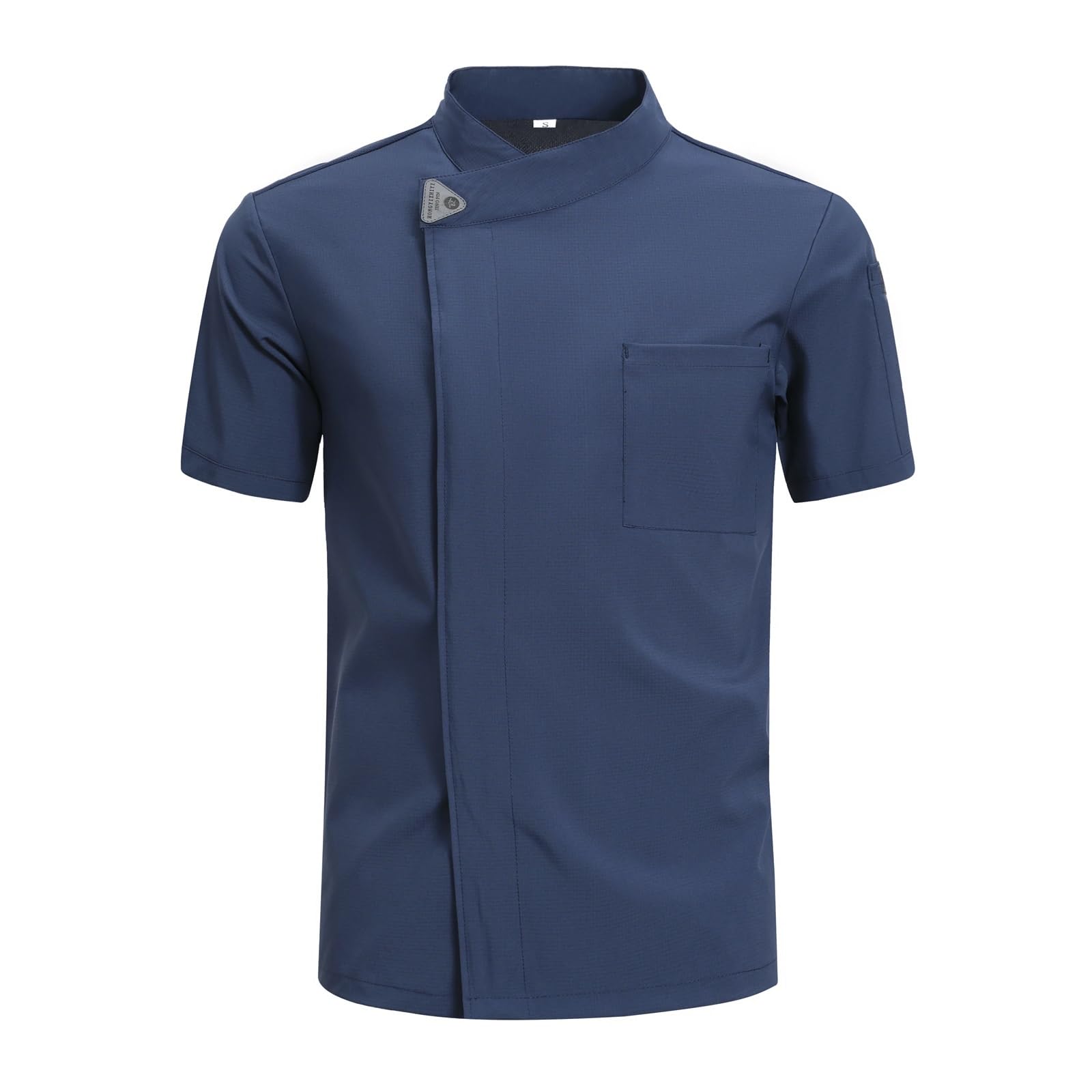 Chaqueta Cocinero Chaquetas de chef, ropa de cocinero for hombre, ropa de chef de cocina, uniforme de restaurante, uniforme de chef de manga corta, disfraz de camarero de hotel for mujer(Blue shirt,XL