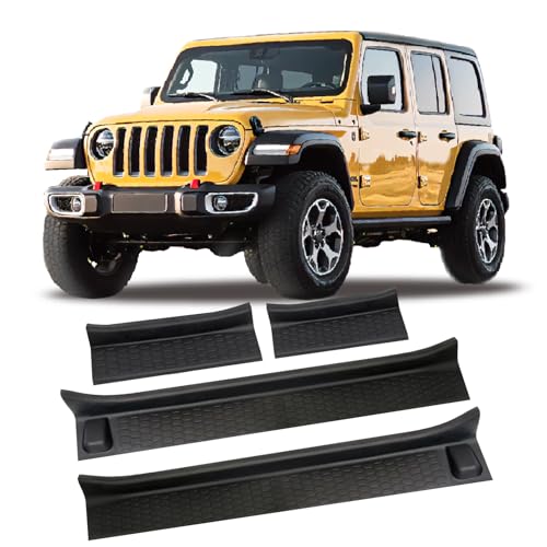 4PCS for Jeep Gladiator Door Sill Guards Kit for 2018-2025 Jeep Wrangler Accessories Door Entry Guard Protector for 2020-2024 Jeep Gladiator JT Accessories Car Door Sill Protector for Jeep Wrangler JL
