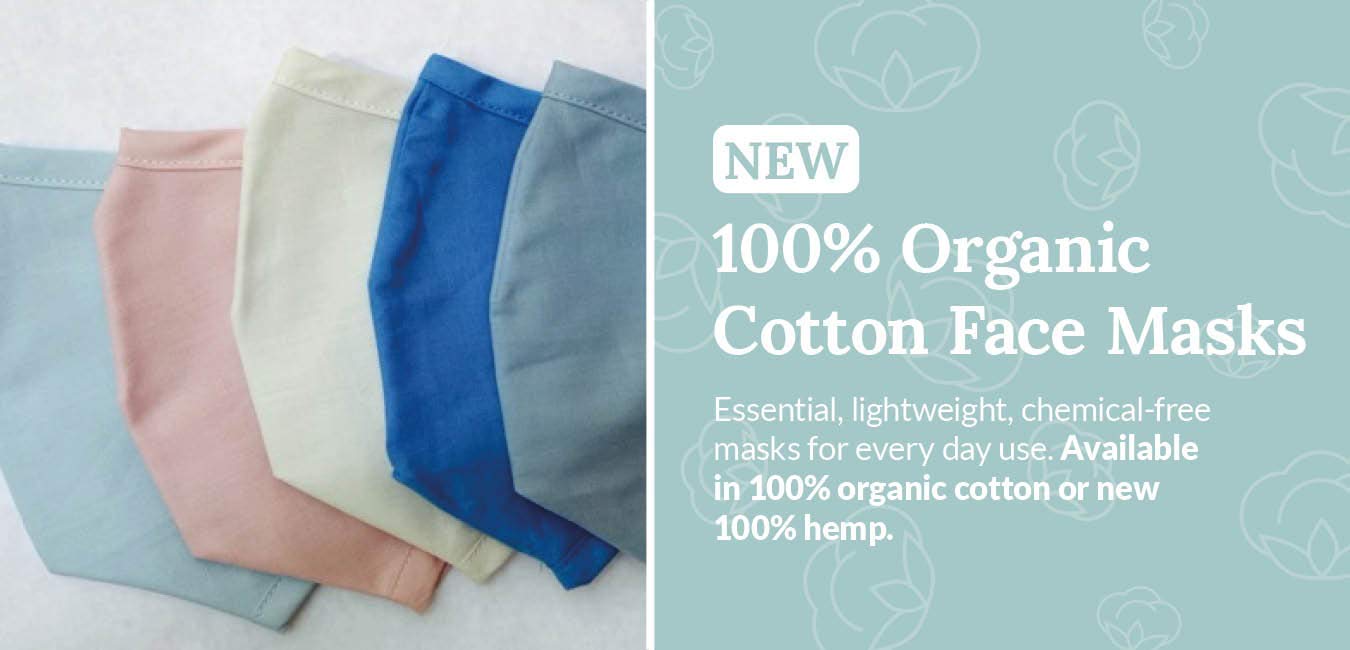 Delilah Home 100% Organic Cotton (GOTS) Essential Masks (4 pack) (Blue)