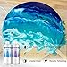 FanAut 18.5 Ounce Epoxy Resin Crystal Clear for Art, Crafts, Tumblers, Casting and Jewelry Making with 2 Droppers, 2 Sticks,2 Pair Gloves and 1 Pack of Resin Glitter