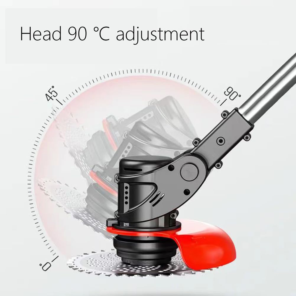 Desbrozadora inalámbrica, 21 V, altura ajustable, con rotación de cabeza de 90°, ideal para jardín, césped y paisajismo, fácil de usar y maniobrar