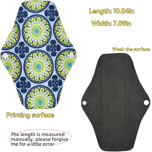Image of Reusable Waterproof Sanitary Napkin Set,Overnight Reusable Washable Menstrual Pads,8pcs /Set,Pack of 7+1 Storage Bag