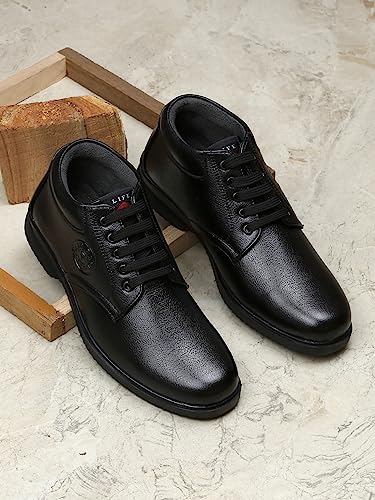 Image of FIELD CARE Men's Fashion Lace-Up Mid Top Formal Dress Shoes - Stylish Office, Business Footwear with Comfortable Cushioned Sole