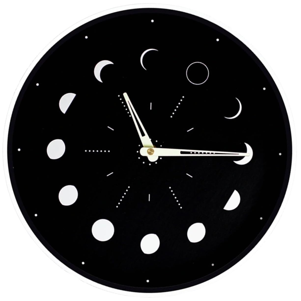 Décoration murale sans pile 30 cm avec cadran noir phosphorescent