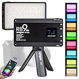RGB Camera Video Light, App Control Built-in 12W Rechargeable Battery LED On Camera Light for RGB Photography Lighting, Portable LED Video Light Panel for DSLR Camcorder TikTok/Twitch Video Recording