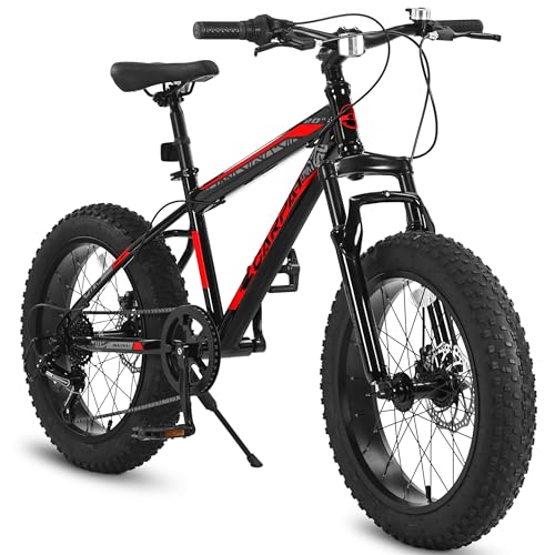 Kids' Bike 20 Inch Wheels Fat Tire Bike, 4' Wide Fat Tire Snow Mountain Bike...