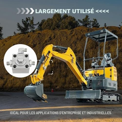 Asixxsix Vanne de Dérivation 3 Voies, Vannes D'étranglement en Acier allié pour Petite Excavatrice, Pièces de Rechange pour Mini-pelle, Vannes de Dérivation Hydrauliques pour