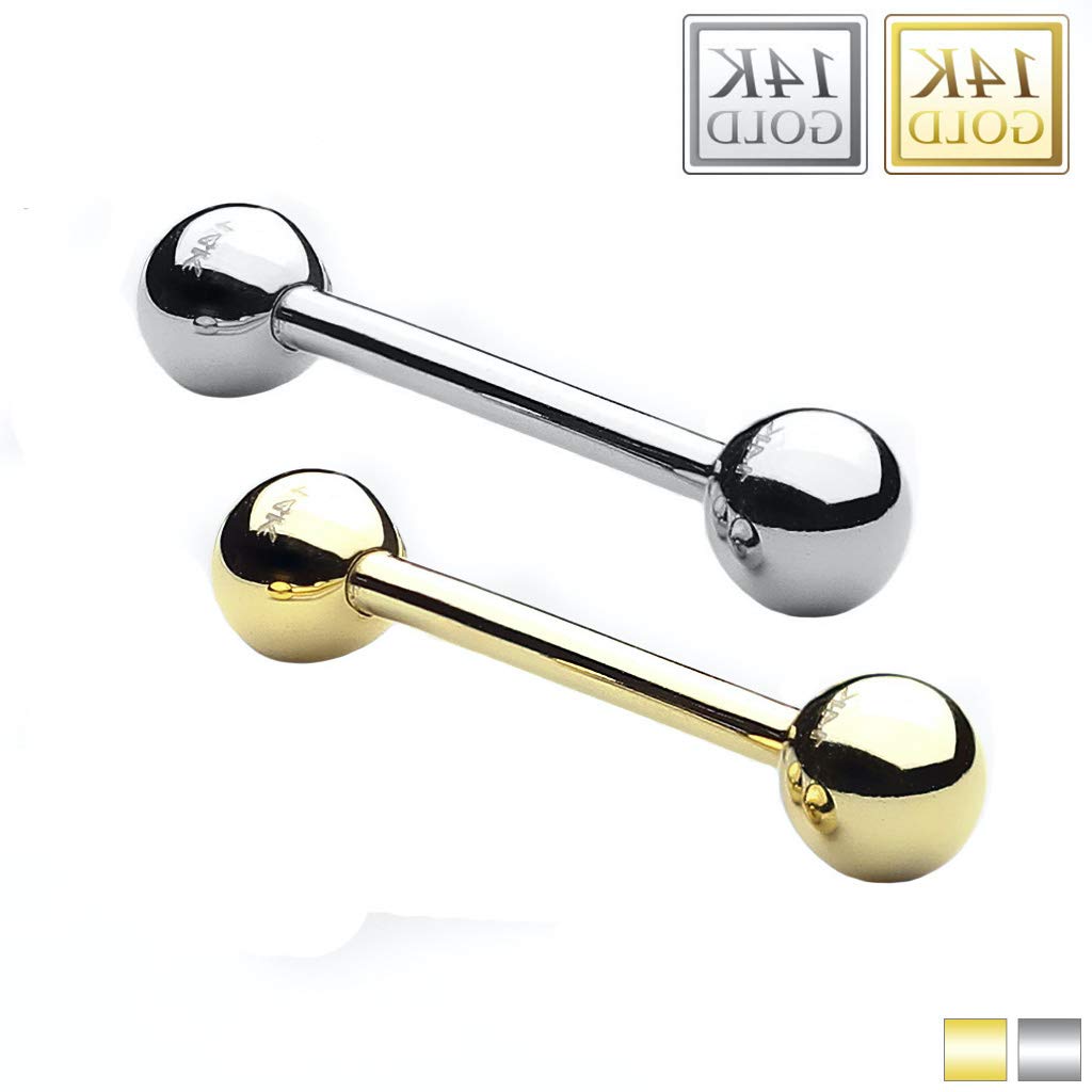 Taffstyle Piercing Stecker Echt Gold 585 14 Karat | für Zunge Ohr Tragus Helix Lippe Intim Brust