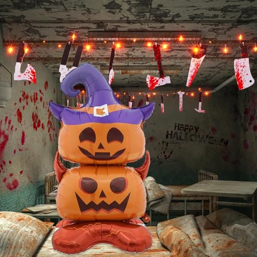 Image of Rozi Decoration Halloween Foil Balloon Set - 1 Pc Self Standing Pumpkin Balloon for Party and Birthday Decorations