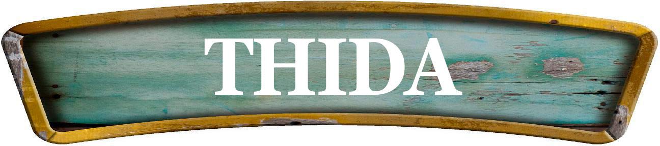 THIDA Teal Curved 8" Shaped Weathered Rustic Painted Wood Look Magnet for use on Any Steel Surface