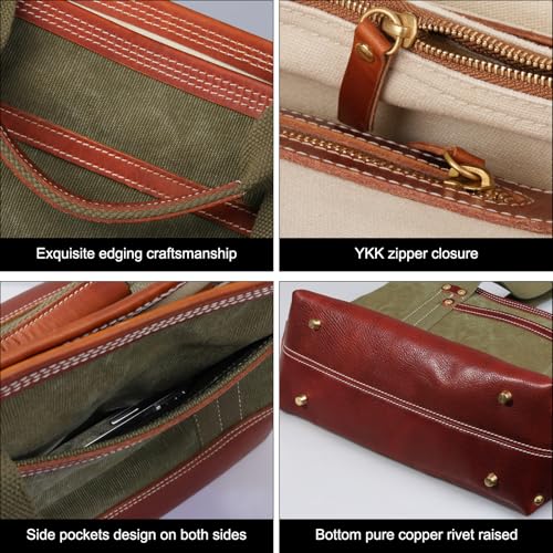 Tote Bag for Women, Canvas with Leather Handbag for Travel, Magnetic Closure,Inner Zipper Pocket4