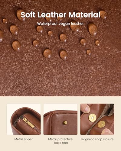Image of LOVEVOOK Laptop Tote for Women - 15.6 Inch Faux Leather Laptop Bag with Clutch, Large Capacity Office Purse Computer