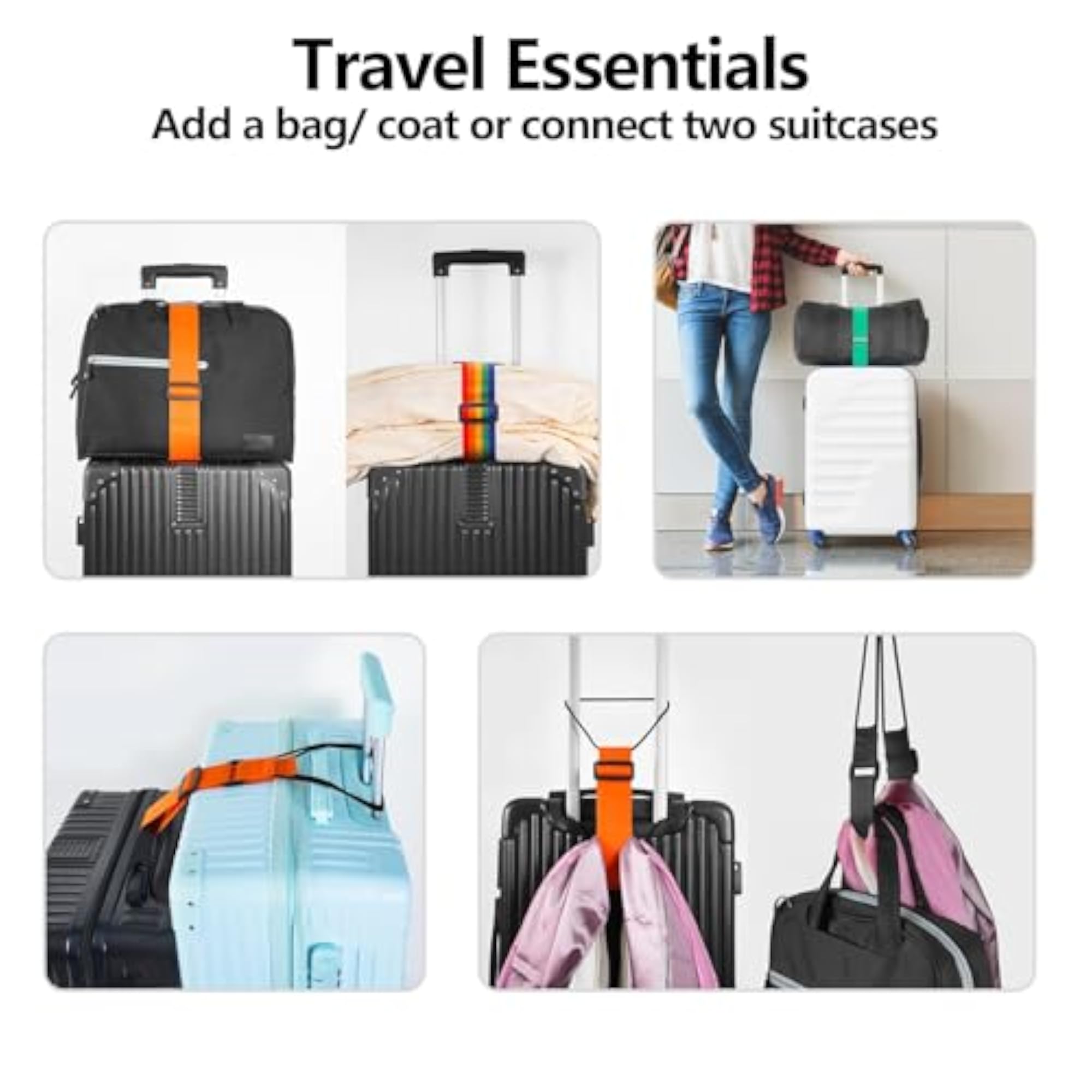 Adjustable Luggage Connector Straps 2-Pack