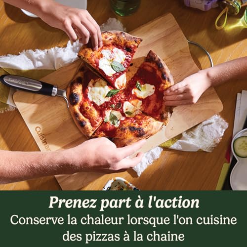 Cuisinart Piec do pizzy | do użytku w pomieszczeniach | smak pieca na drewno w 5 minut | zestaw do pizzy w zestawie: łopatka do pizzy, krajarka, kamień i głęboka forma | regulowany czas i temperatura
