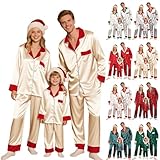 Lanunlly 2025 Pijamas Navidad Familia-Pijama Natal Familia pijamas navideños familiares para Mujer Hombre Niña Niño Conjunto Pijama a Juego Pareja Mama e Hija Ropa Navidad Divertidos Pyjamas Christmas