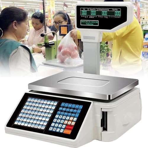 Báscula Digital Comercial Doble Display 30KG con Impresora miniatura 1