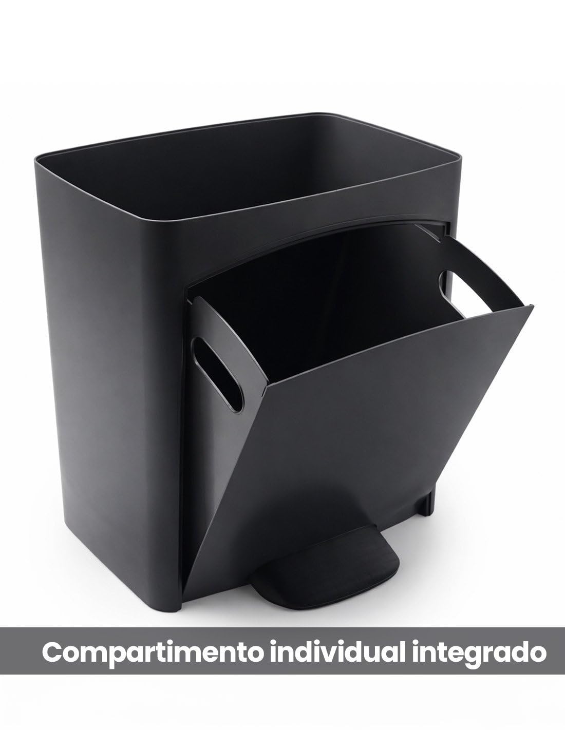 Jardin202 - Cubo de Basura para Reciclaje Triple 70L | 3 Compartimentos con Pedal y Tapa Hermetica | Vertical y Ergonómico | Duradero | 70 litros (Gris)
