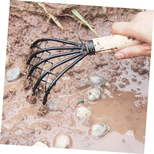 HANABASS 6 Pçs Para - Digger Clam Garra Plana Em Aço Inoxidável - Dente Dente Ancinho Preto - Ferram