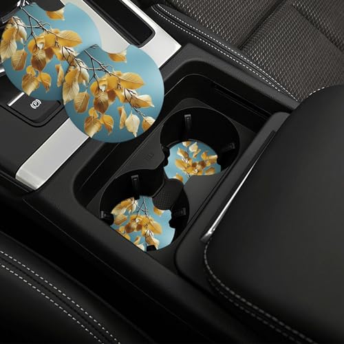 Posavasos para auto negro 2 piezas universales de neopreno miniatura 1