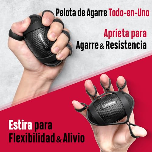 FitBeast Fortalecedor de Mano, Kit de Hand Grip - 6 Piezas con Entrenador de Antebrazo Ajustable y Bolas de Masaje para Terapia, Agarre y Recuperación - Imagen 6