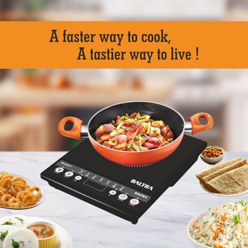 Image of BALTRA Majesty Induction Cooktop 1400 W | 7 Versatile Cooking Modes | Cool Touch Surface, Preset your Timer, Overheat Protection, Energy Saver | Lightweight & Durable Induction | 1 Year Warranty