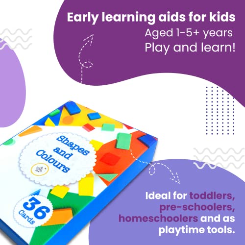 Image of Shapes & Colors | 36 Laminated Anti-Glare Flash Cards | Montessori Inspired Fun & Easy to Learn Toys for Kids