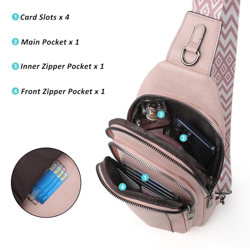 Image of TANTOMI Small Sling Bags for Women, Leather Cross body Purses Bag for Daily Travel Leisure Sport Fanny Packs with Adjustable Strap