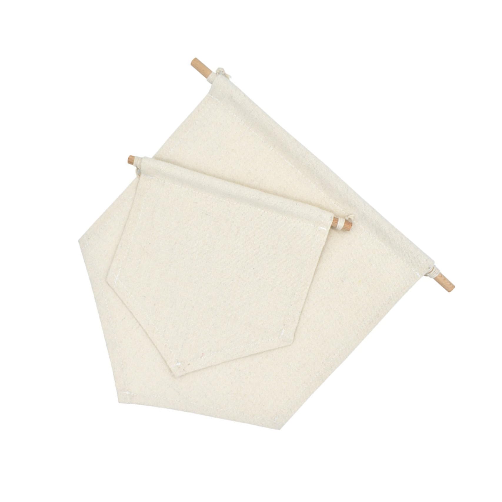 Banderín para broches Hohopeti de lienzo beige en pack de 2 piezas para pared