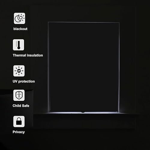 Miniatura 4 de MYshade Persianas celulares opacas y sin cordones, con diseño de panal para ventanas de interior, persianas de oscurecimiento de habitación, para