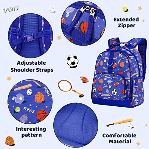 Choco Mocha Soccer Backpack For Boys Kindergarten Backpack For Boys Backpack For Kids Backpacks For Boys 4-6 5-7 15 Inch Backpack For Boys 1St Grade Baseball Bookbag School Bag With Chest Strap Blue #TOP3