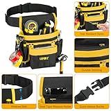 Tool Belt,Magnetic Tool Pouch,14-Pockets Tool Belts for Men,Detachable Adjustable Tool Pouch Belt for Electrician,Carpenter,Construction,Work Apron,Utility Belt,Black-Yellow - Image 6