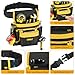 Tool Belt,Magnetic Tool Pouch,14-Pockets Tool Belts for Men,Detachable & Adjustable Tool Pouch belt for Electrician,Carpenter,Construction,Work Apron,Utility Belt,Black-Yellow