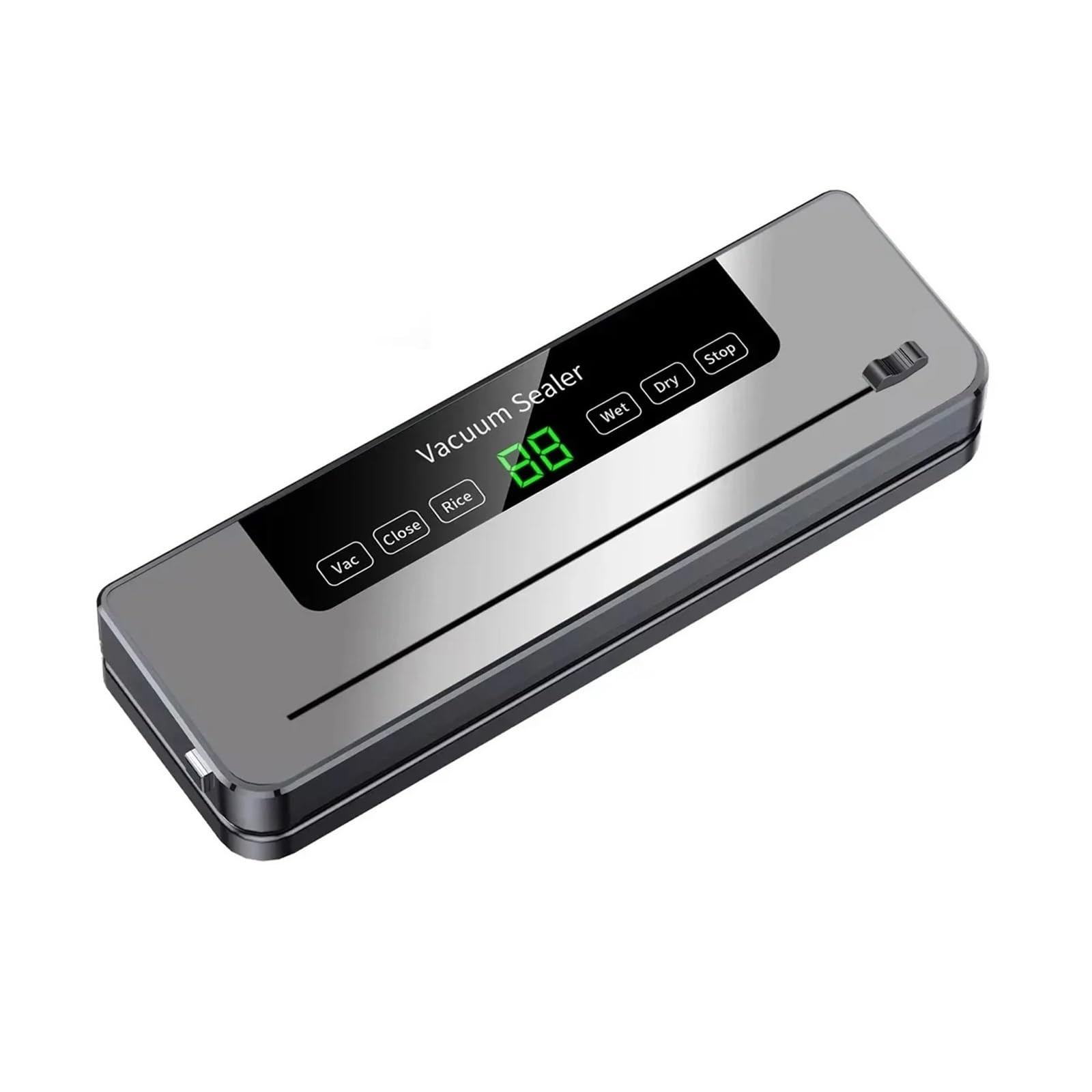 Máquina de sellado, Máquina selladora al vacío eléctrica for alimentos secos y húmedos, con botones táctiles y pantalla digital.