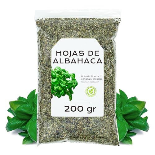 Albahaca Hojas 200 g - Infusion de Albahaca Cortado y Secado - Infusion de Hierbas a Granel