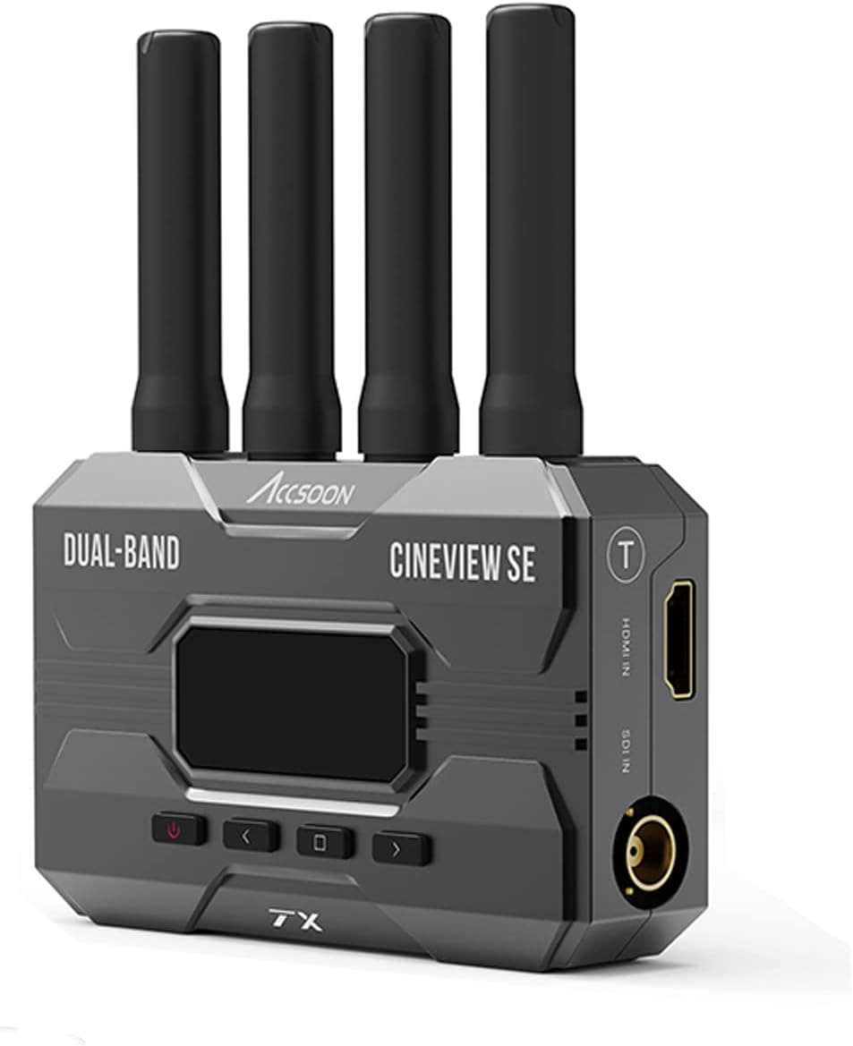 ACCSOON CineView SE Wireless Video Transmission Receiver 2.4-5Ghz Dual Channel Wireless HDMI&SDI Transmitter 1080p 60fps 0.05 Latency 1200ft Range up to 4 Devices Monitoring（only Receiver）