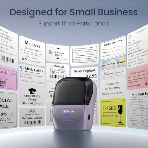 Image of CLABEL Label Maker Machine with Tape: 221B Inkless Label Printer Handheld Barcode Printer Compatible with Phone & PC for Retail School Office Clothing