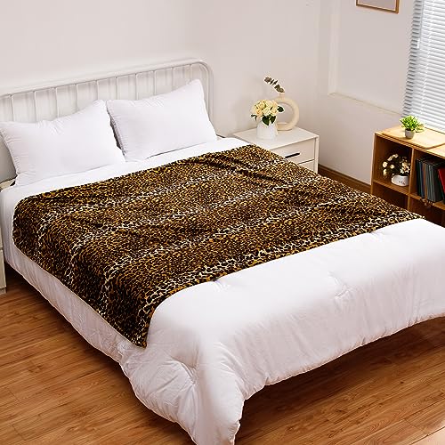 Excervent Überwurfdecke mit Leopardenmuster für das Bett, 127 x 177,8 cm – Ansicht 4
