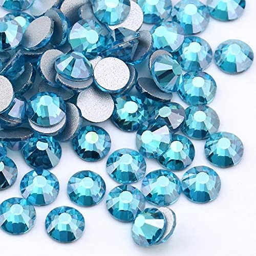 Boutique Aquamarine Ab Non Hotfix Rhinestone Flatback Crystals DIY Glue On Glass Rhinestones