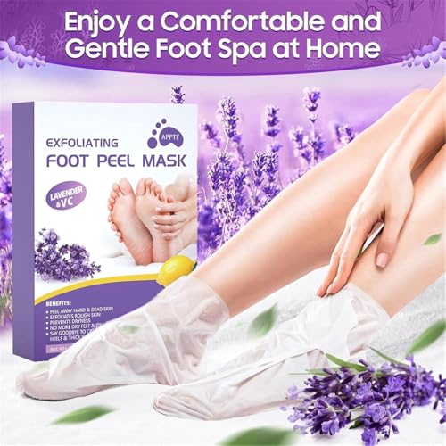 Vivue Foot Peel Mask for Women & Men, Peeling & Exfoliating Foot Mask for Dry Cracked Feet, Removes Dead Skin (Lavender) - Image 7 thumbnail