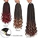 24Inch Long Curly Ends Box Braids Crochet Braiding Hair Extensions Black Color Synthetic Box Braids With Wavy End Crochet Braids For Woman Girls 22 strands/pack 6packs (24inch, 1B)